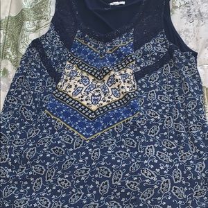 Maurices blue pattern tank top size XL